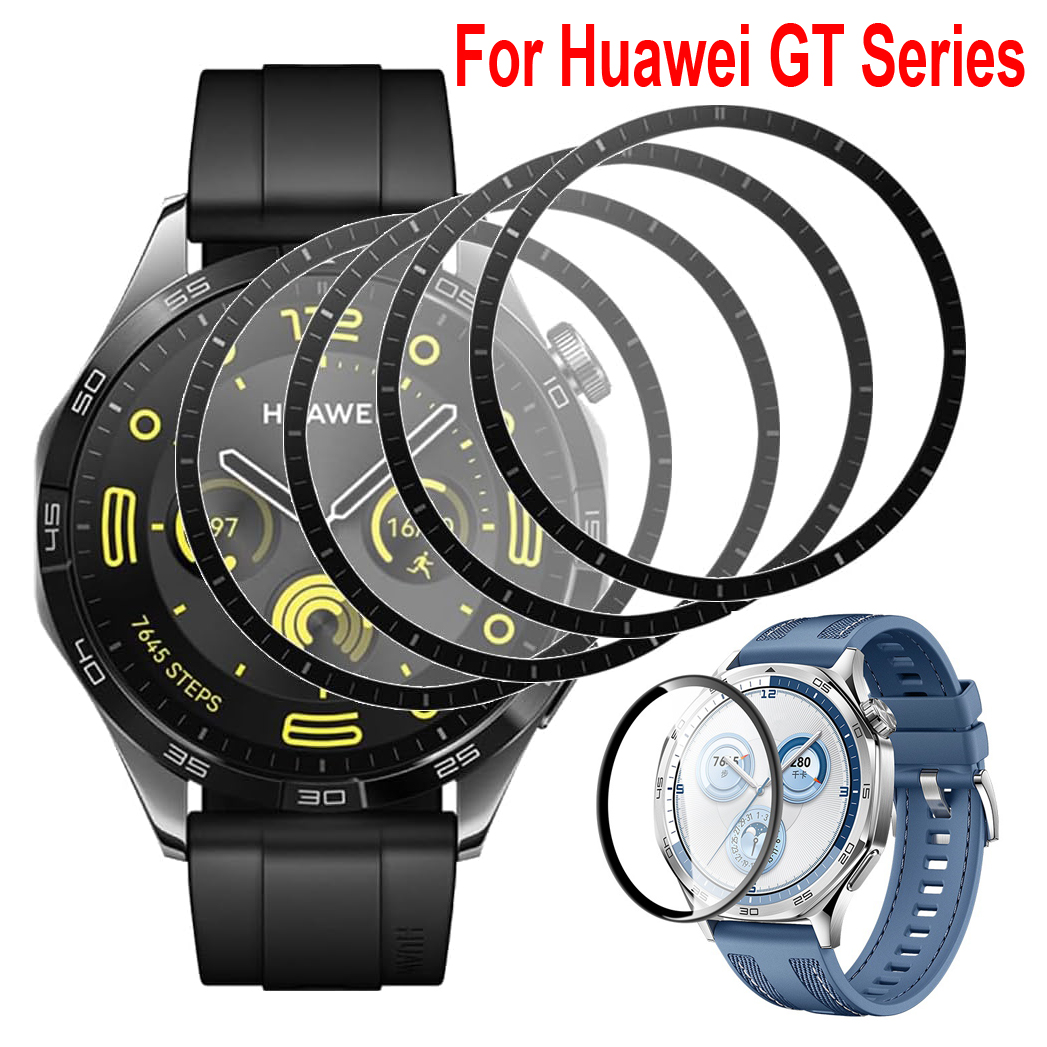 Watch Face Protector - Huawei Watch,gt5pro,4,3,2,2e用の3D保護フィルム,湾曲したエッジ,アクセサリ用の柔らかい保護カバー,gt5,46mm, 41mm