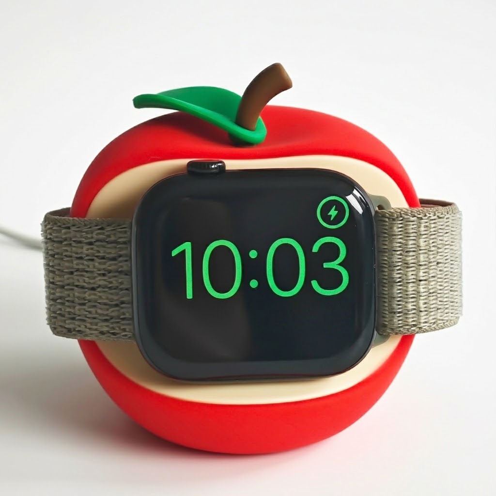 Watch Charging Dock - シリコン製アップルウォッチ充電スタンド Apple Watchシリーズ11/10/9/8/7/6/SE/5 49mm 46 45