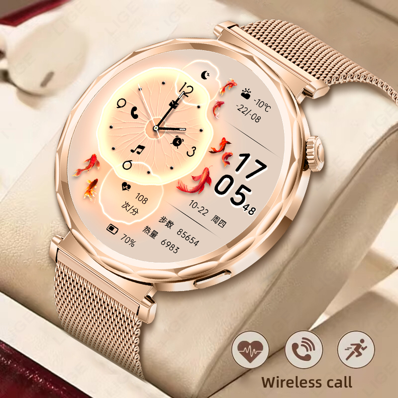 Smartwatch Custom - LIGE スマートウォッチ女性 Xiaomi スポーツフィットネスブレスレット Bluetooth 通話カスタマイズされたダイヤル健康心拍数防水スマートウォッチ