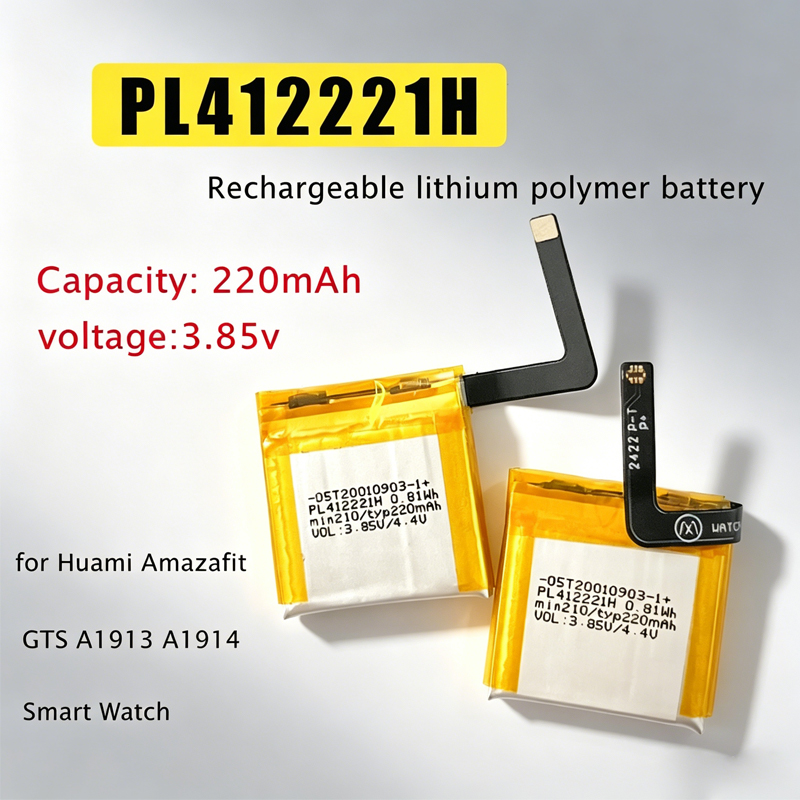 Smartwatch A1914 - 充電式バッテリー PL412221H 220mAh 3.85V 交換用リチウムイオンポリマーバッテリー Huami