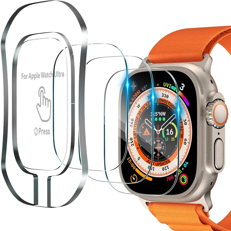 Watch Case Bumper - Iwatch Ultra用強化ガラス保護フィルム,スクリーン保護フィルム,超音波,49mm,取り付け用