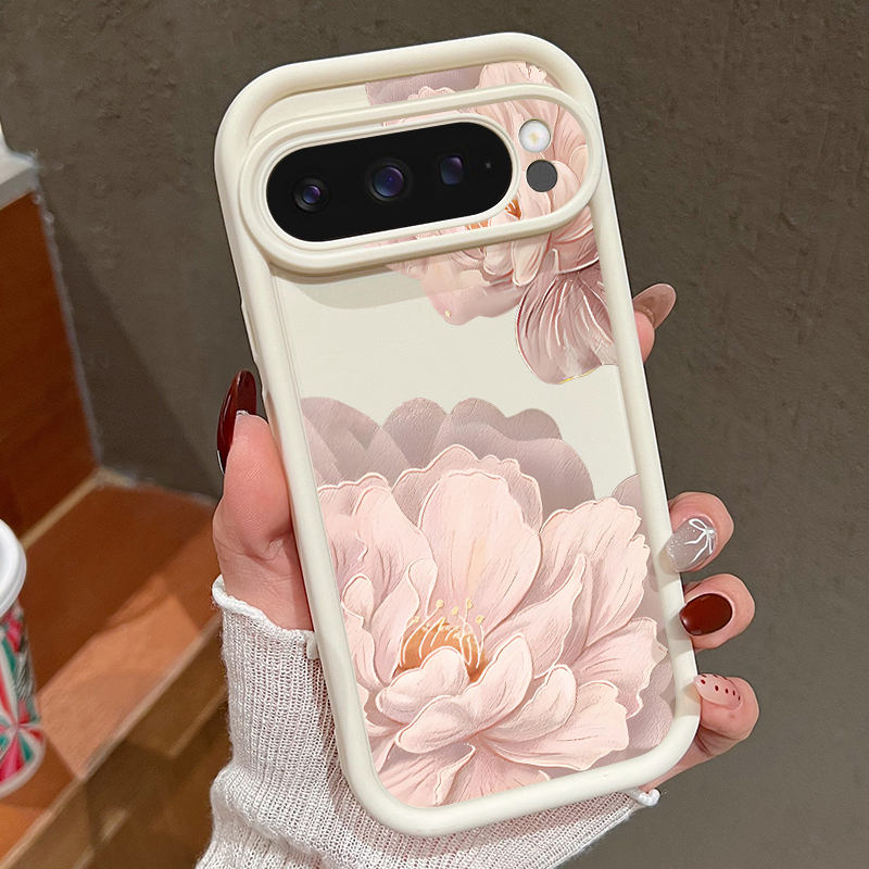 Google Pixel 9 - ピンクの花柄ソフトTPUスマホケース Google Pixel 10 9 8