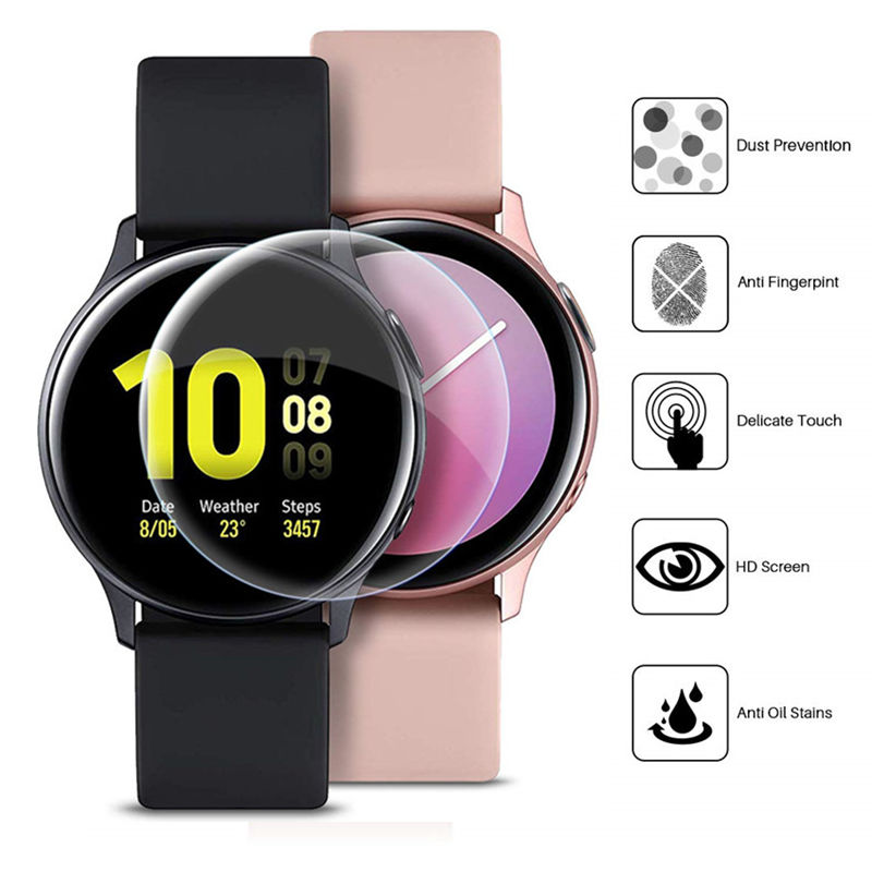 Samsung Smartwatch Ultra Accessories - サムスンギャラクシーウォッチ用の完全な保護フィルム,スクリーンプロテクター,3D,超薄型,44mm, 40mm,アクティブ2,アクセサリー,2個