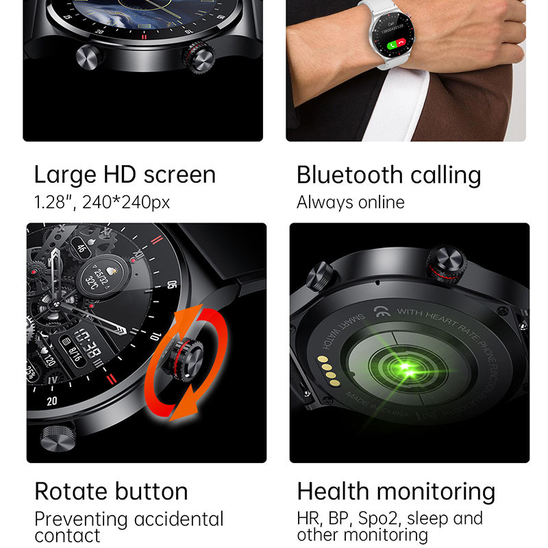 GPS ECG+PPG Bluetooth通話 スマートウォ - Smartwatch Nexus のレビューと価格