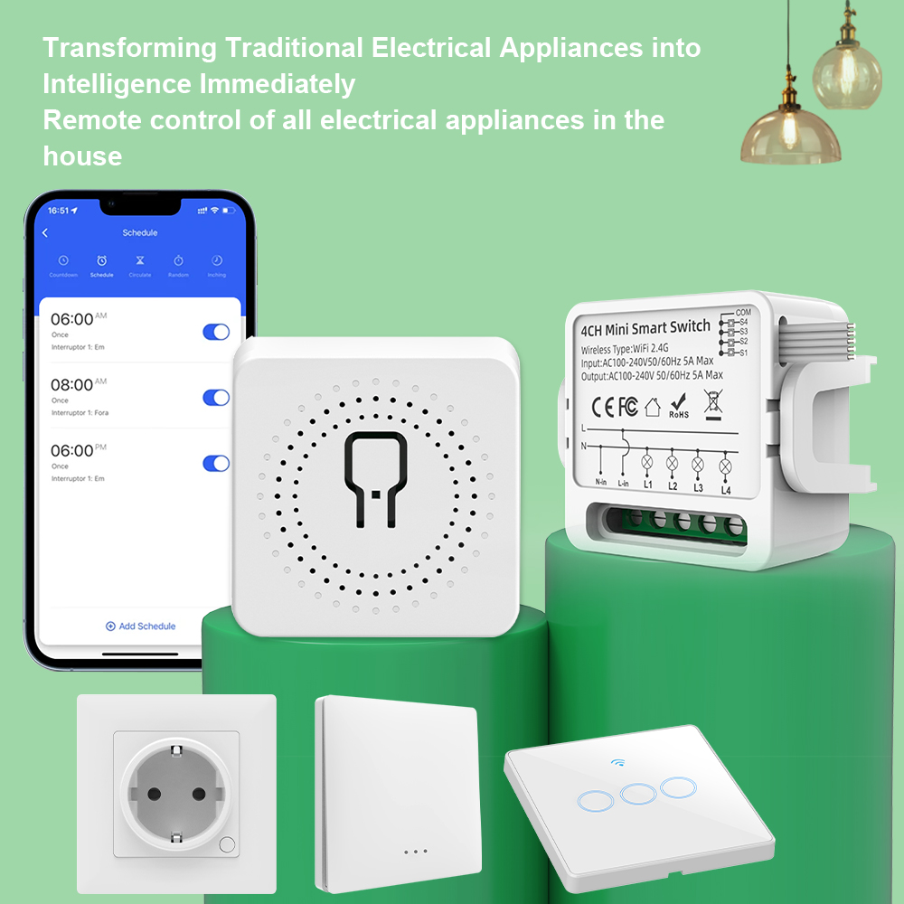 Tuya WiFiスマートスイッチ 1/2/3/4連 4ウェ - Smart Accessories のレビューと価格
