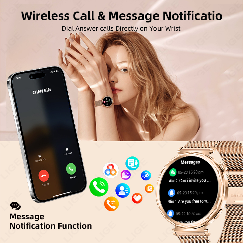 LIGE スマートウォッチ女性 Xiaomi スポーツフィッ - Smartwatch Custom のレビューと価格