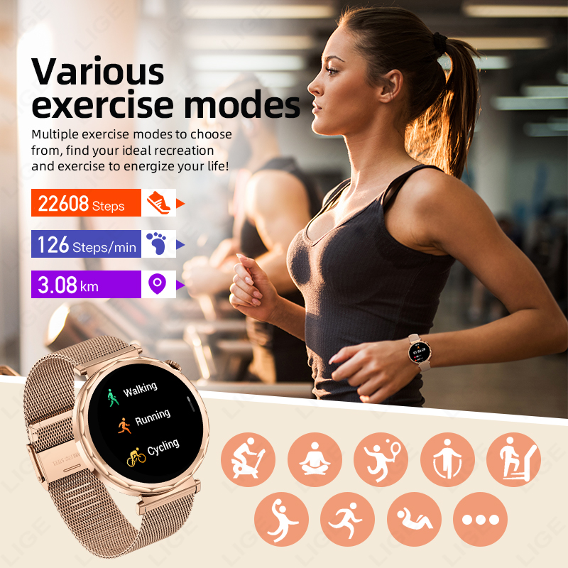 LIGE スマートウォッチ女性 Xiaomi スポーツフィッ - Smartwatch Custom のレビューと価格