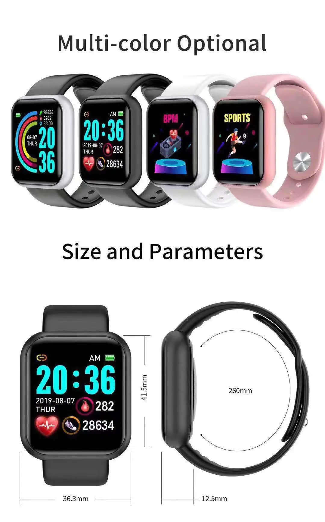D20 Proスマートウォッチ メンズ Y68スマートウォッ - Smartwatch Touch のレビューと価格