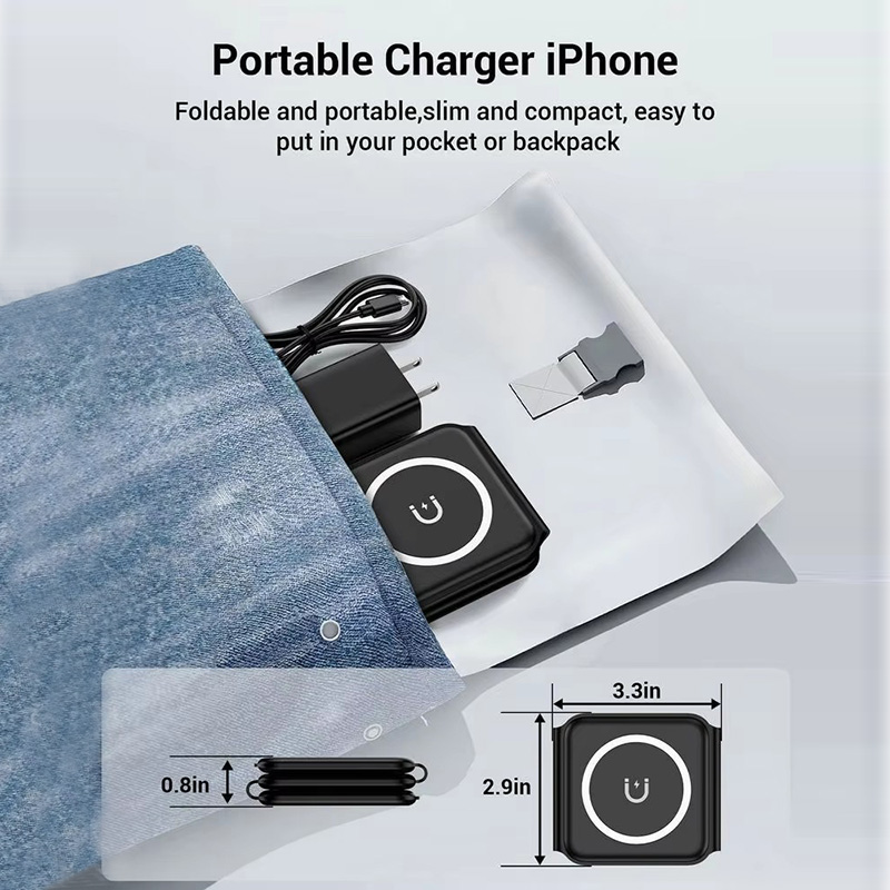 3-in-1 磁気折りたたみ式ワイヤレス充電器、15W急速充 - Watch Charger Cable のレビューと価格