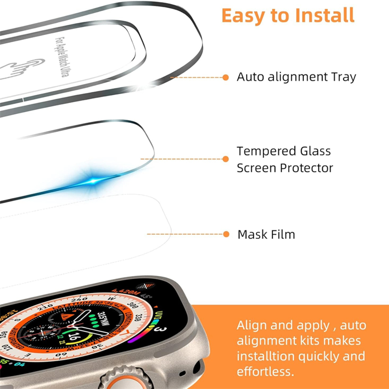 Iwatch Ultra用強化ガラス保護フィルム,スクリーン - Watch Case Bumper のレビューと価格
