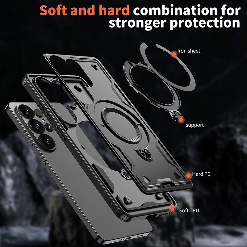 360 °   回転スタンド付き耐衝撃スマホケース Sams - Magnetic Charging Stand のレビューと価格