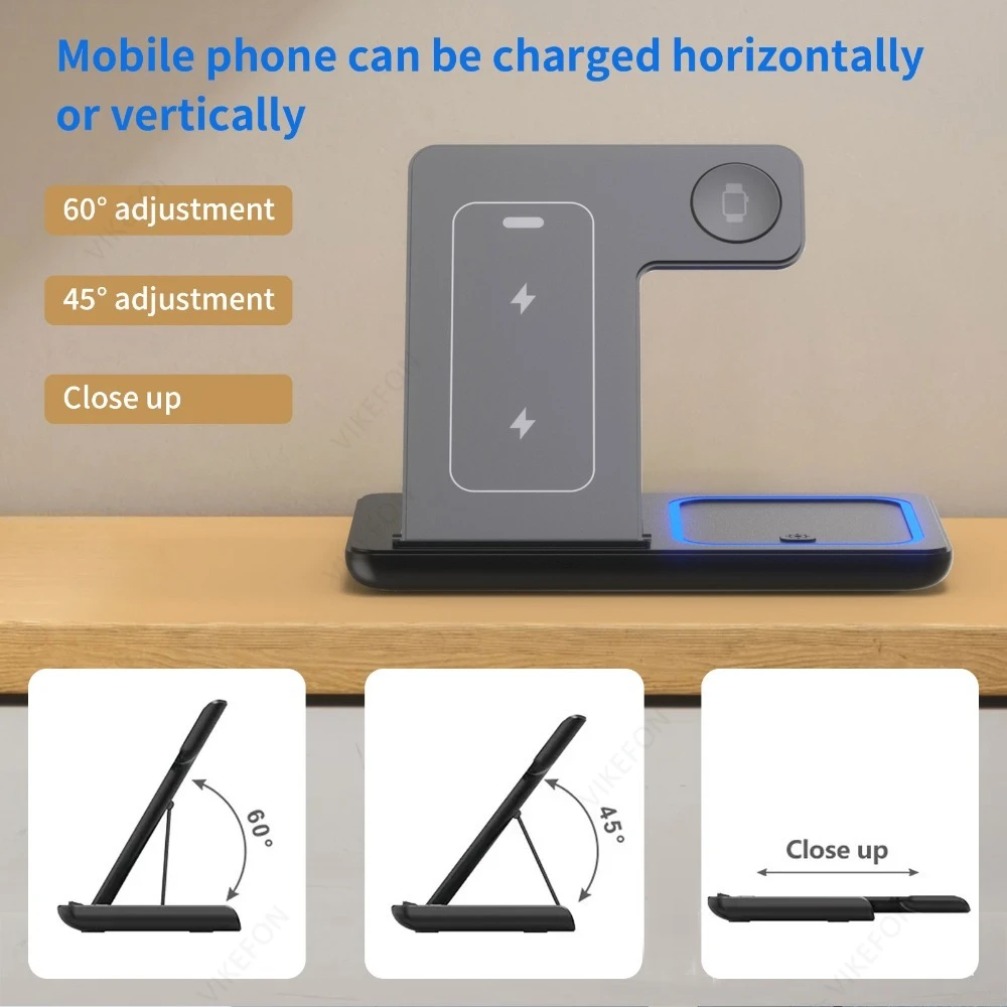 折りたたみ式3in1ワイヤレス充電ステーション iPhone - Watch Charger Cable のレビューと価格