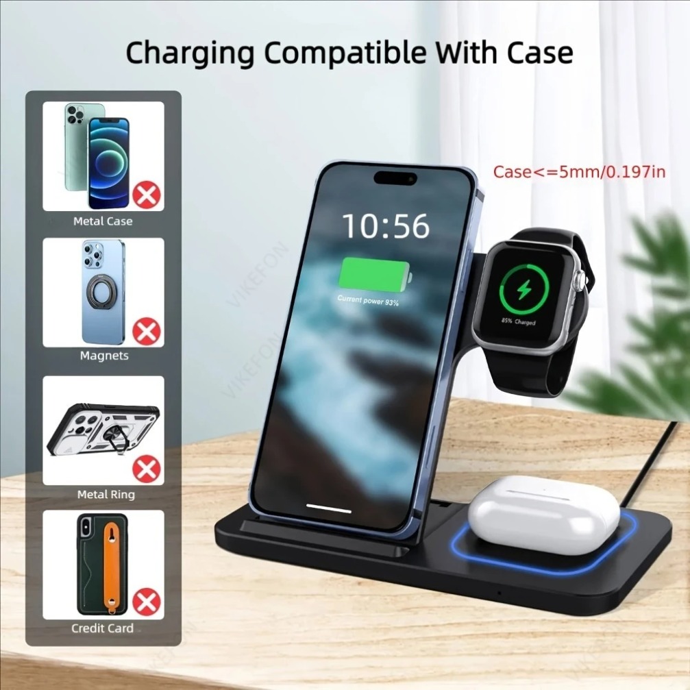 折りたたみ式3in1ワイヤレス充電ステーション iPhone - Watch Charger Cable のレビューと価格