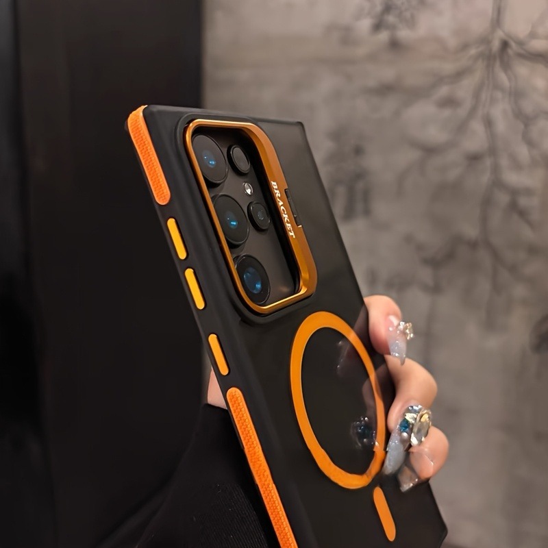 高級磁気メタルレンズスタンド付き半透明ケース Galaxy  - Magnetic Charging Stand のレビューと価格