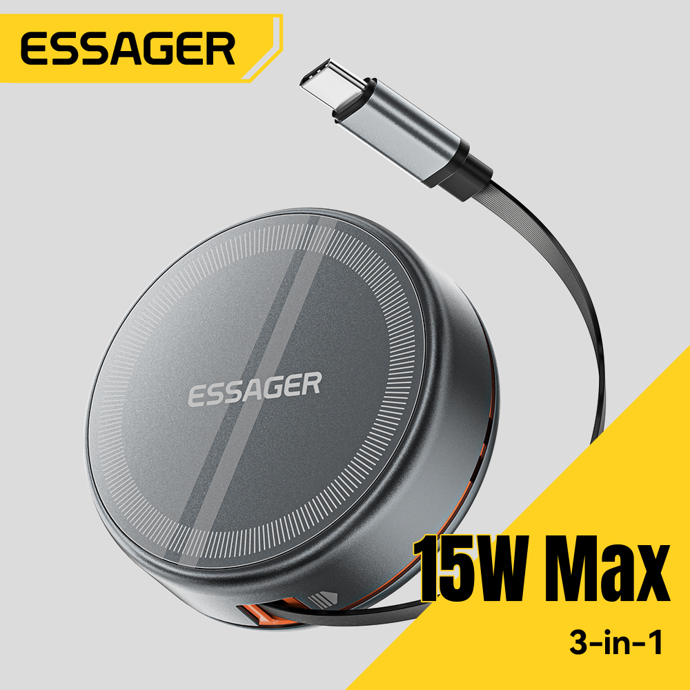 Essager 15W 3in1 マグネット式ワイヤレス充電 - Watch Charger Cable のレビューと価格
