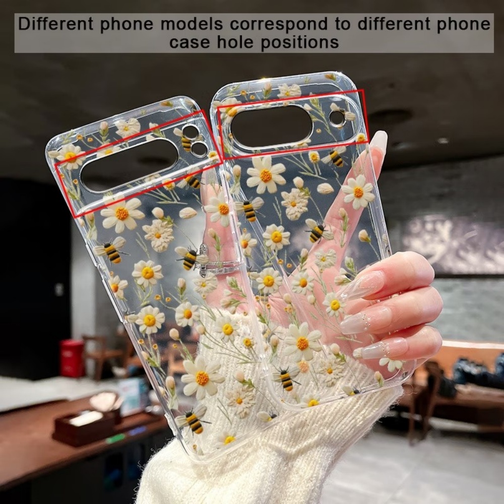 かわいいミツバチの花柄ソフトクリア電話ケース Google  - Google Pixel 9 のレビューと価格