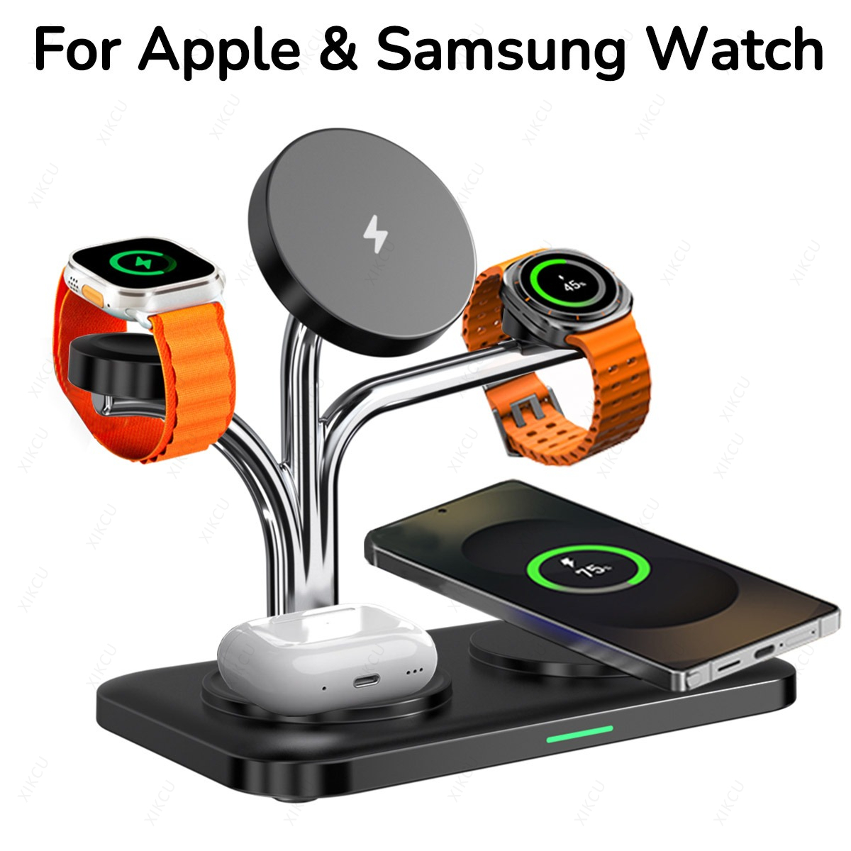 5 in 1 磁気ワイヤレス充電器、デュアルフォンとウォッチ - Watch Charger Cable のレビューと価格